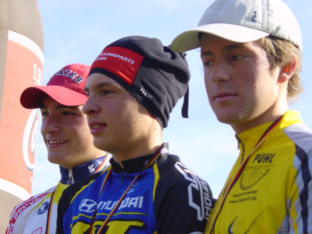 In der Mitte Sascha Weber, der heute als Radprofi schöne Erfolge im MTB und Cyclocross hat.